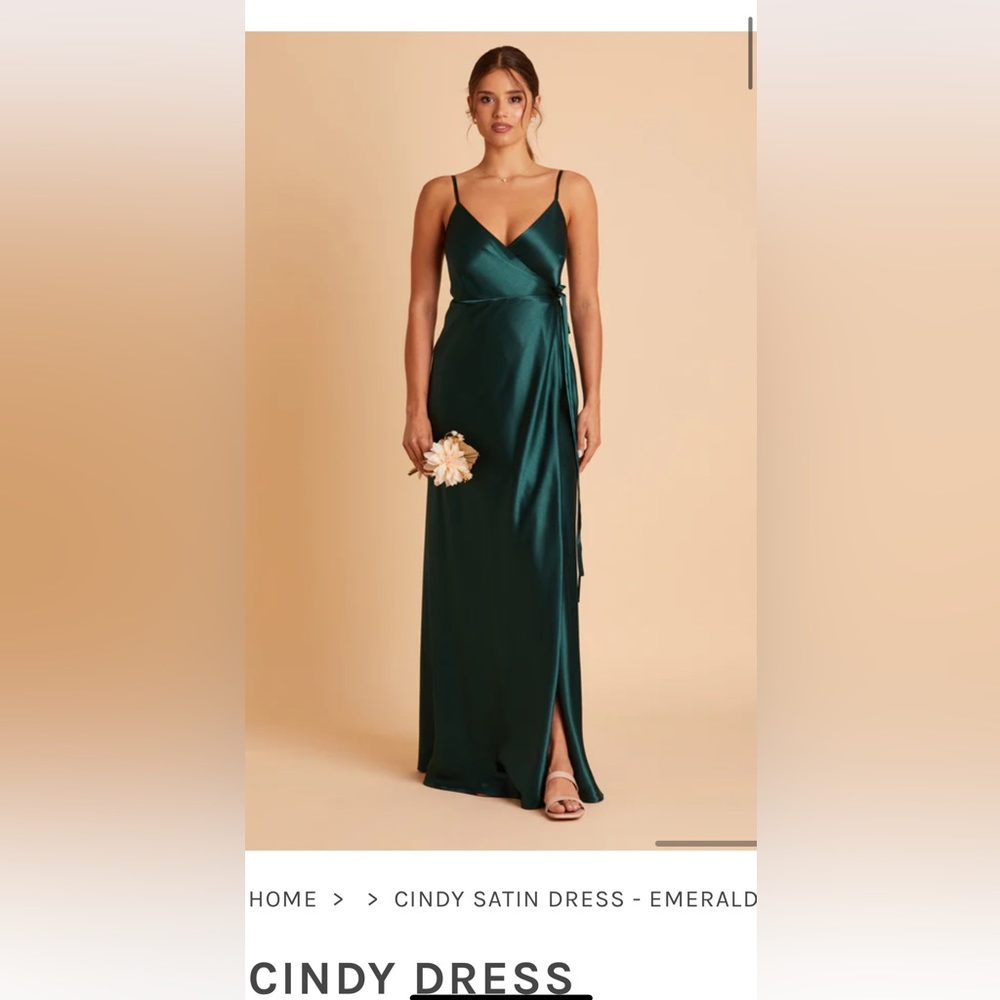 Satin Emerald Birdy Grey Cindy Wrap Dress